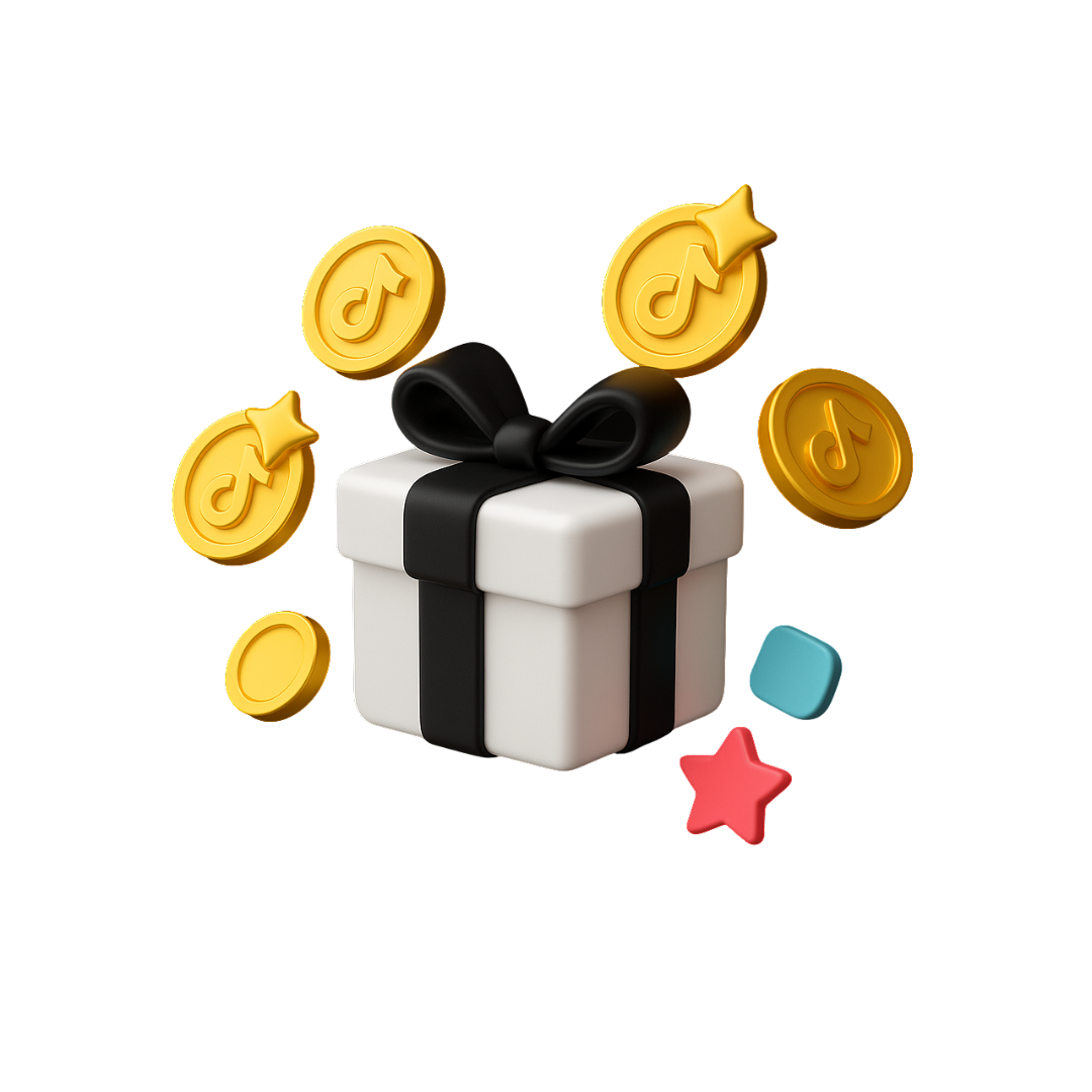TikTok 3D Gift Box with Coins